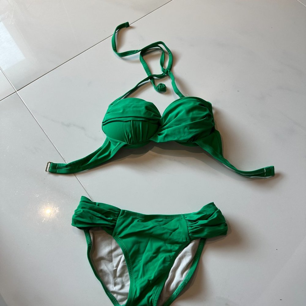 Green Halter Top Bikini Set